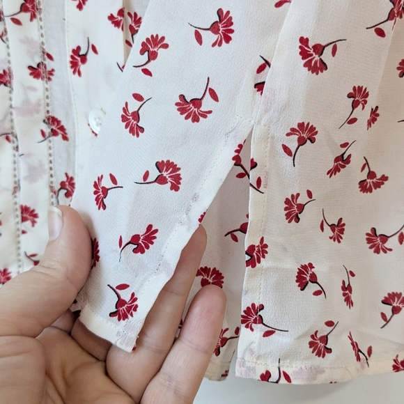 NEW Rebecca Taylor Silk Pleated Tie Neck Blouse - Picture 6 of 7